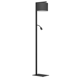 Φωτιστικό Δαπέδου Foligno 390068 34,5x26,5x180cm Led 380lm 3000K Black Eglo Ατσάλι,Ύφασμα
