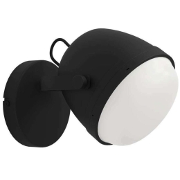 Φωτιστικό Τοίχου - Απλίκα Upanema 390081 18,5x17cm 1xE27 28W Black-White Eglo Ατσάλι,Γυαλί