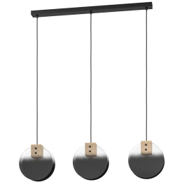 Φωτιστικό Οροφής - Ράγα Millena 390142 92x7x150cm 3xE27 40W Clear-Black Eglo Ατσάλι,Γυαλί