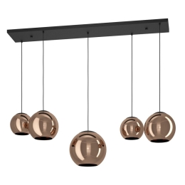 Φωτιστικό Οροφής - Ράγα Cordoba 390388 5xΕ27 139x150cm Black-Copper Eglo