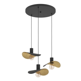 Φωτιστικό Οροφής Κρεμαστό Saceda 390395 3xΕ27 55x150cm Black-Gold Eglo