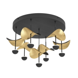 Φωτιστικό Οροφής - Πλαφονιέρα Dracera 390411 7xLed 42x34,9cm Black-Gold Eglo