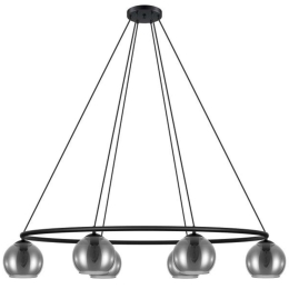 Φωτιστικό Οροφής 39578 Daguella E14/6 Black-Clear Eglo Μέταλλο,Γυαλί