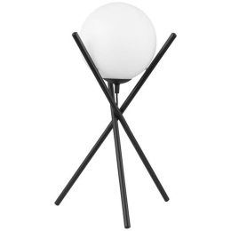 Φωτιστικό Επιτραπέζιο 39593 Salvezinas E27/1 Opal Matt-Black Eglo Μέταλλο,Γυαλί