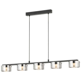 Φωτιστικό Οροφής - Ράγα 39875 Copillos Led/5 Black-Clear Eglo Μέταλλο,Γυαλί