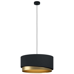 Φωτιστικό Οροφής Manderline 39926 Φ56x150cm 1xE27 40W Black-Brass Eglo Ατσάλι,Ύφασμα
