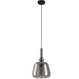 Φωτιστικό Οροφής Bovino 39997 Φ26x150cm 1xE27 40W Black-Smoke Eglo Ατσάλι,Γυαλί
