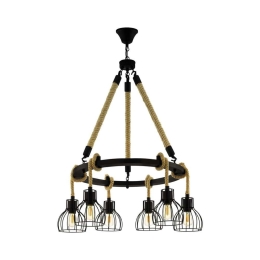 Φωτιστικό Οροφής Κρεμαστό Rampside 43194 Black-Brown Eglo Metal