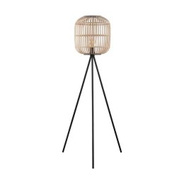 Φωτιστικό Δαπέδου Bordesley 43219 Natural-Black Eglo Μέταλλο,Ξύλο