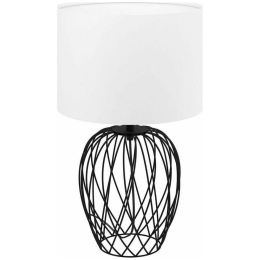 Φωτιστικό Επιτραπέζιο 43652 Nimlet 1/E27 Black-White Eglo Μέταλλο,Ύφασμα