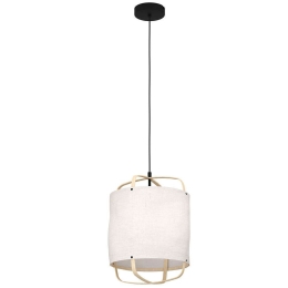 Φωτιστικό Οροφής Surfleet 43874 Φ33x110cm 1xΕ27 40W Multi Eglo Ξύλο,Ύφασμα