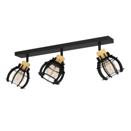 Φωτιστικό Οροφής - Σποτ Stillington 1 43928 71x16x24,5cm 3xE27 IP20 Black-Natural Eglo