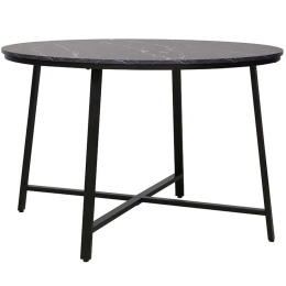 Τραπέζι Gianno 225-000011 Φ120x76cm Marble Black Μελαμίνη,Μέταλλο