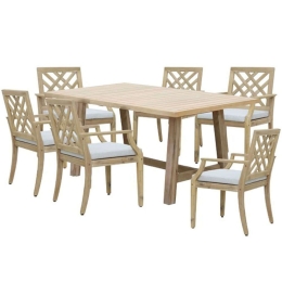 Τραπεζαρία Malibu-Bolen (Σετ 7Τμχ) 228-000048 170x90x75,5cm Natural-Beige 6 Θέσεων