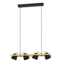 Φωτιστικό Οροφής - Ράγα Hornwood-Z 900883 78x14x110cm Led IP20 Black-Natural Eglo