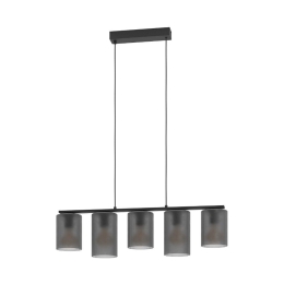 Φωτιστικό Οροφής - Ράγα Colomera 901163 80x12x110cm 5xE27 Black-Smoke Eglo