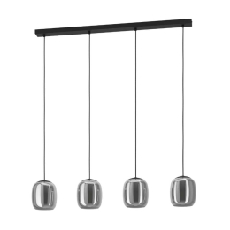 Φωτιστικό Οροφής - Ράγα Ciampino 901193 97,5x15x110cm 4xE27 Black-Smoke Eglo