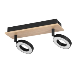Φωτιστικό Οροφής - Πλαφονιέρα Rielves 901203 28x7x17,5cm 2xLed Black-Natural Eglo