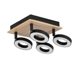 Φωτιστικό Οροφής - Πλαφονιέρα Rielves 901205 17x17x17,5cm Led Black-Natural Eglo