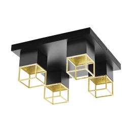 Φωτιστικό Οροφής - Πλαφονιέρα Led 97731 Black - Gold Montebaldo Eglo Μέταλλο