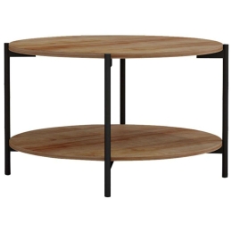 Τραπεζάκι Σαλονιού Element 230-000034 Φ80x45cm Natural-Black