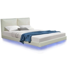 Κρεβάτι Floating Style Jessie Με Led (Για Στρώμα 160x200cm) 234-000012 216x162x118,5cm Ecru Διπλό