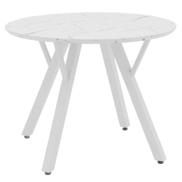 Tραπέζι Annie 235-000007 Φ100x76cm Marble Effect White Mdf,Μέταλλο