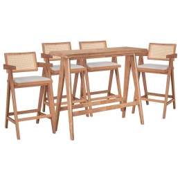 Τραπεζαρία Μπαρ Winslow I 247-000017 (Σετ 5Τμχ) 120x45x100cm Light Walnut 4 Θέσεων