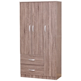 Ντουλάπα Tρίφυλλη Zelia 90x42x180cm Walnut Τρίφυλλη