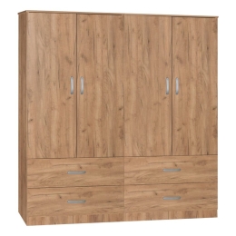 Ντουλάπα Τετράφυλλη Zelia B 249-000064 158x42x180cm Natural Τετράφυλλη