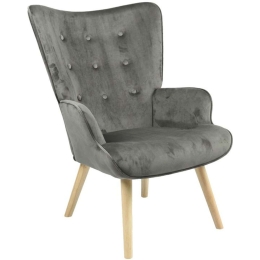 Πολυθρόνα - Μπερζέρα Fluffy 255-000023 75x69x96cm Anthracite-Natural