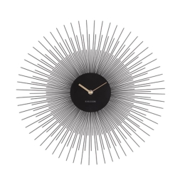 Ρολόι Τοίχου KA5817BK Peony D.45cm Black Karlsson Μέταλλο