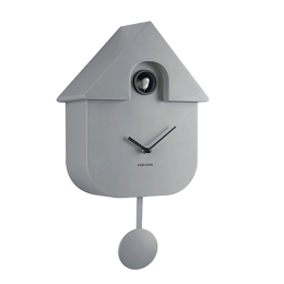 Ρολόι Τοίχου KA5768GY Modern Cuckoo Grey Karlsson Πλαστικό