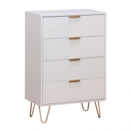 Συρταριέρα Culture 260-000014 60x34x91cm White-Gold