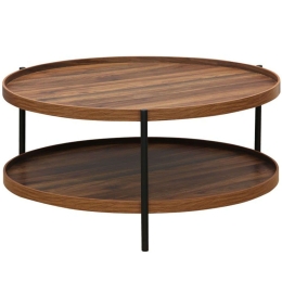 Τραπέζι Σαλονιού Portogie 260-000018 Φ80x40cm Walnut-Black