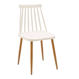 Καρέκλα Aurora 262-000016 43x48x79cm White-Oak