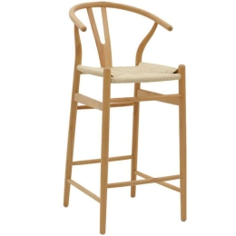 Σκαμπό Μπαρ Wishbone 263-000003 53x54x107cm Natural