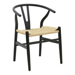 Καρέκλα Wishbone 263-000025 53x55x76cm Natural-Black
