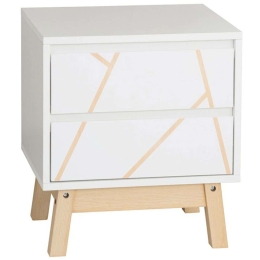 Κομοδίνο Aria 265-000001 45x35x47cm White-Natural