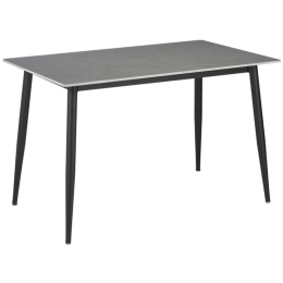 Τραπέζι Gustas 278-000006 160x90x75cm Marble Effect Grey-Black Πέτρα,Μέταλλο