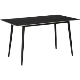 Τραπέζι Gustas 278-000008 140x80x75cm Marble Effect Black Πέτρα,Μέταλλο