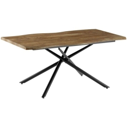 Τραπέζι Jonal 278-000010 180x90x76cm Walnut-Black Mdf,Μέταλλο