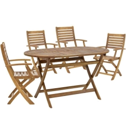 Τραπεζαρία Gorpo-Falov (Σετ 5Τμχ) 282-000029 130x80x72cm Natural 4 Θέσεων