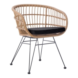 Πολυθρόνα Naoki 286-000016 63x61x79cm Natural-Black