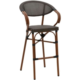 Σκαμπό Μπαρ Efolian 289-000009 58x58x113cm Walnut-Grey
