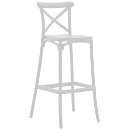 Σκαμπό Μπαρ Crossie 292-000010 44x39x103cm White