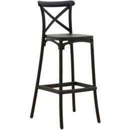 Σκαμπό Μπαρ Crossie 292-000011 44x44x113cm Black