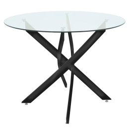 Τραπέζι Antoro 292-000060 Φ80x75cm Clear-Black