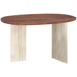 Κονσόλα Spline 297-000005 120x45x76cm White-Natural Ξύλο