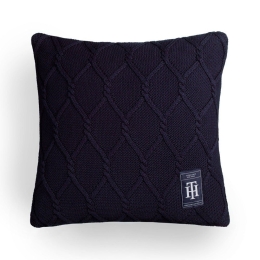 Μαξιλαροθήκη Διακοσμητική Twist Decos 684901 Navy Tommy Hilfiger 40Χ40 100% Βαμβάκι
